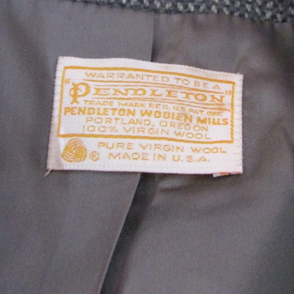 Vintage Pendleton Gray White Woven Wool Blazer 10 - Picture 5 of 7